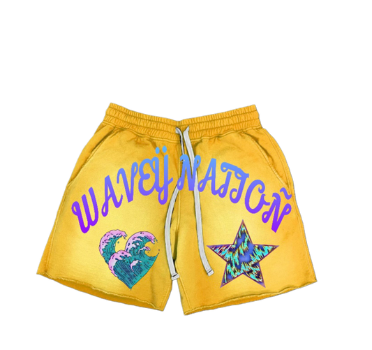 Wavey Yellow Shorts